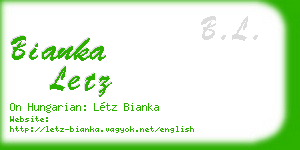 bianka letz business card